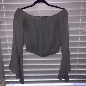 Blue Blush Off-the-shoulder Top